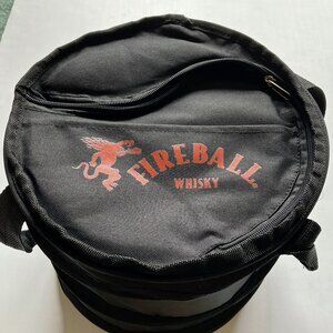Fireball whisky golf accessory set towel balls pegs opener insulated bag
